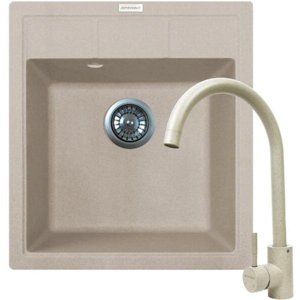 Мийка ADAMANT Brick Avena + змішувач (4824296209206)