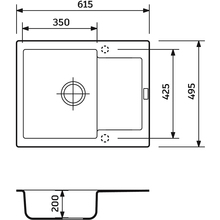 Мойка ADAMANT Minimal Серый + смеситель + дозатор (1824296902304)