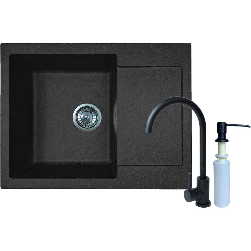 Мийка ADAMANT Minimal Чорний + змішувач + дозатор (1824296902303)