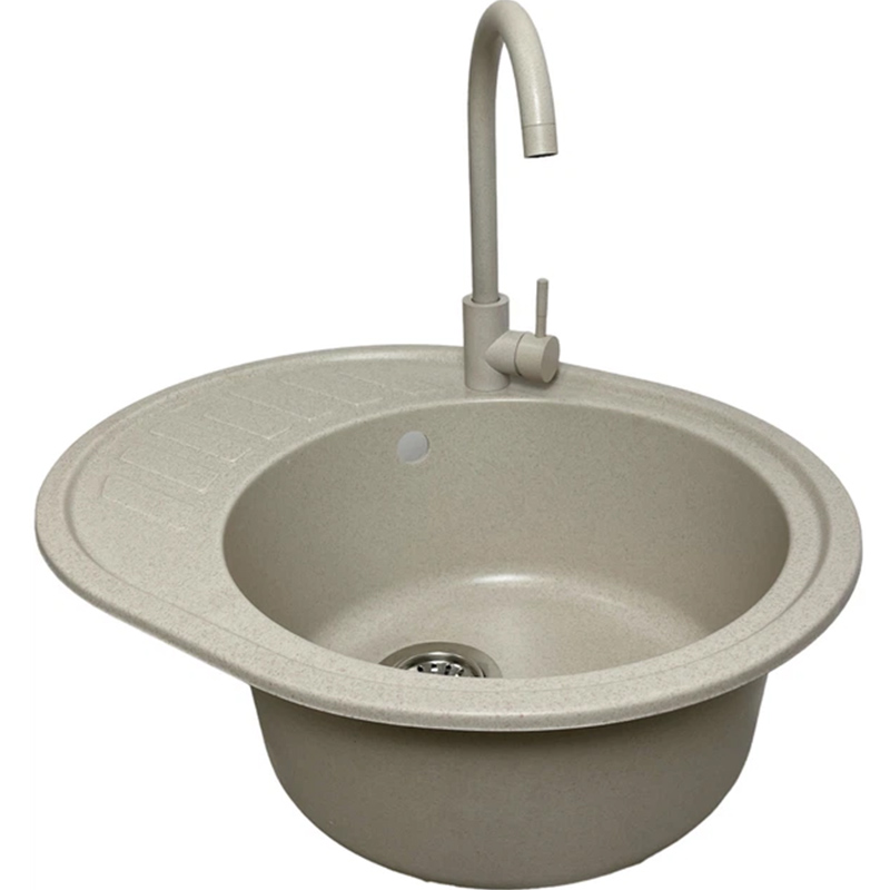 Мойка ADAMANT Ovum Avena + смеситель (1824296910406) Дополнительно технология Solid Surface; термостойкая, выдерживающая высокие температуры до 280°С