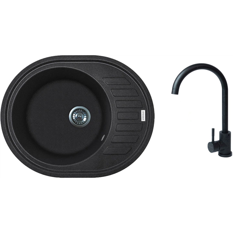 Мийка ADAMANT Ovum Чорний + змішувач (1824296910403)