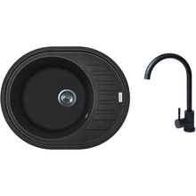 Мийка ADAMANT Ovum Чорний + змішувач (1824296910403)