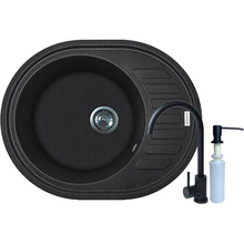 Мойка ADAMANT Ovum Черный + смеситель + дозатор (1824296900403)