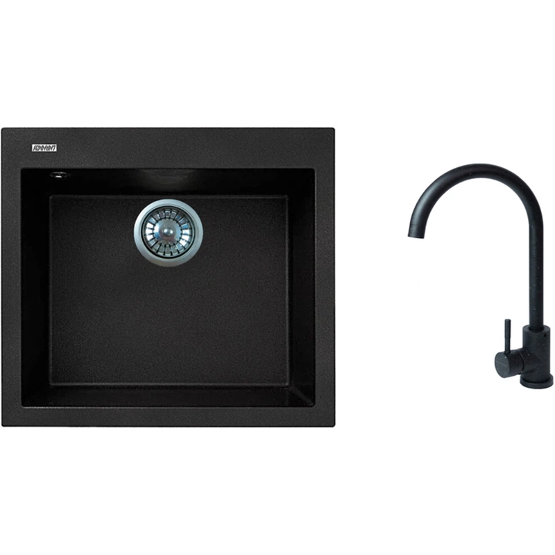 Мийка ADAMANT Univer Чорний + змішувач (4824296912103)