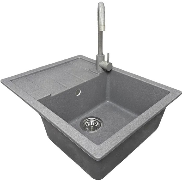 Мойка ADAMANT Anila Grey (100001387) Дополнительно с крылом; технология Solid Surface; термостойкость до 280 °C; устойчива к ударам и царапинам; непористая гигиеничная поверхность; безопасный экологичный материал; устойчива к УФ-излучению и химическим реагентам