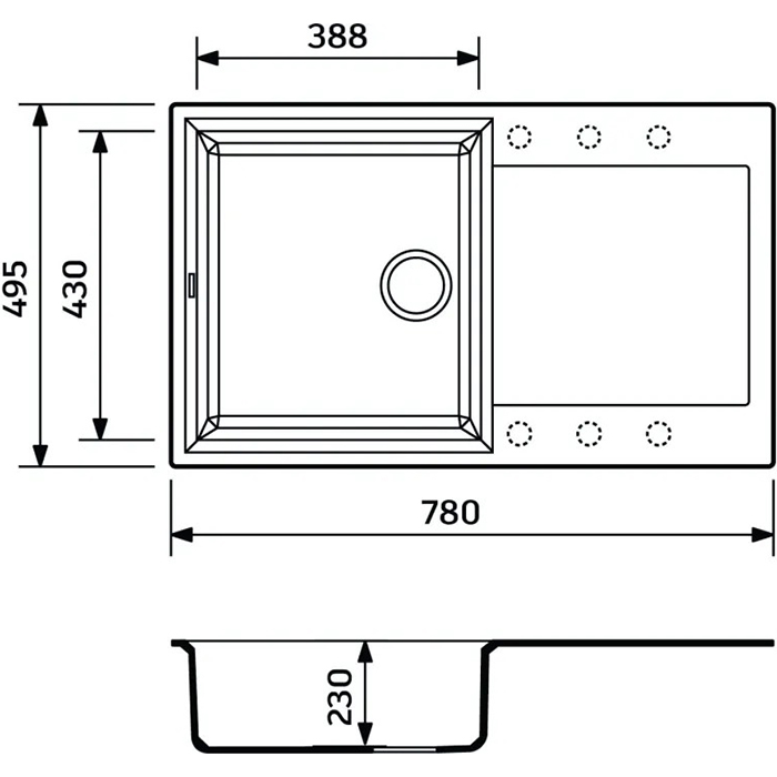 Мойка ADAMANT Horizon Avena (000008540) Форма прямоугольная