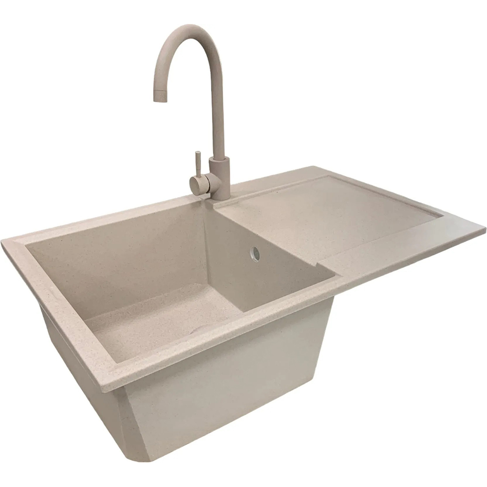 Мойка ADAMANT Horizon Avena (000008540) Дополнительно с крылом; технология Solid Surface; термостойкая до 280 °C; устойчива к ударам и царапинам; непористая гигиеничная поверхность; безопасный экологичный материал; устойчива к УФ-излучению, кислотам и щелочам