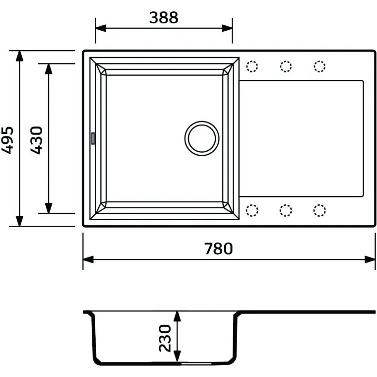 Мийка ADAMANT Horizon Old Stone (000008538) Форма прямокутна