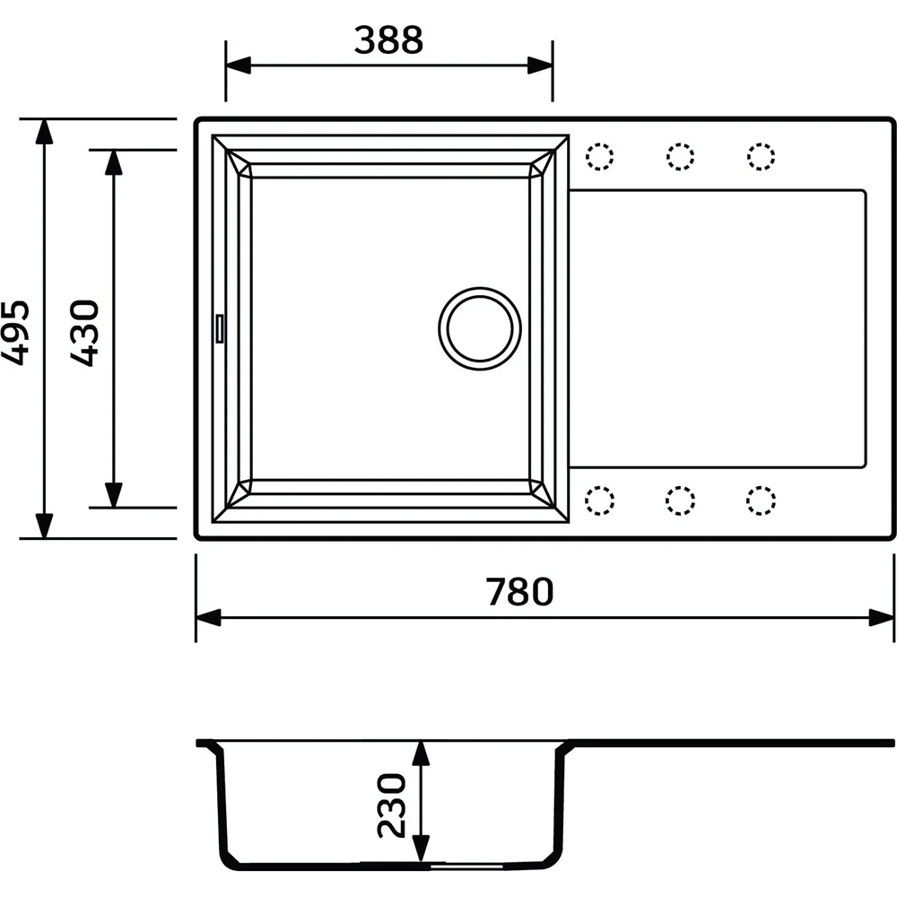 Мийка ADAMANT Horizon Gray (000008547) Форма прямокутна