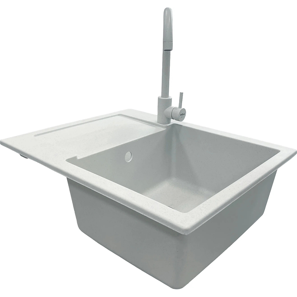 Мийка ADAMANT Minimal Old Stone (000008521) Додатково з крилом; технологія Solid Surface; термостійка до 280 ° C; стійка до механічних пошкоджень, ударів та подряпин; непориста гігієнічна поверхня; безпечний екологічний матеріал; стійка до УФ-випромінювання, кислот і луг