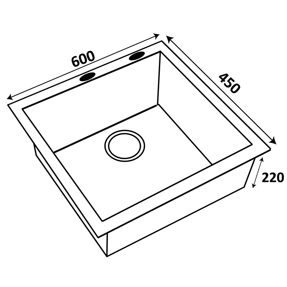 Миття VENTOLUX HMKS 6045 PVD BK 3/0.8 Black (2059765972136) Додатково вага: 6 кг; комплектація: кріплення, сифон, дозатор для мила, кошик