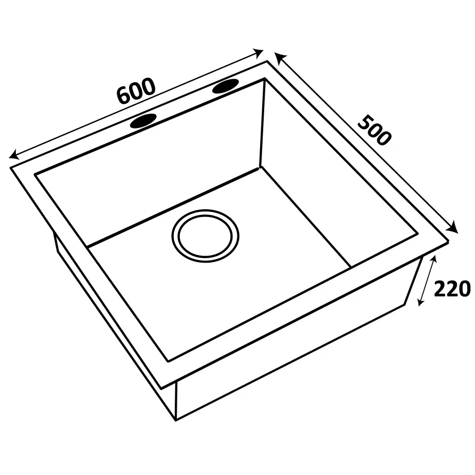 Мийка VENTOLUX HMKS 6050 PVD BK 3/0.8 Black (2059765972150) Додатково вага: 6 кг; комплектація: кріплення, сифон, дозатор для мила, кошик