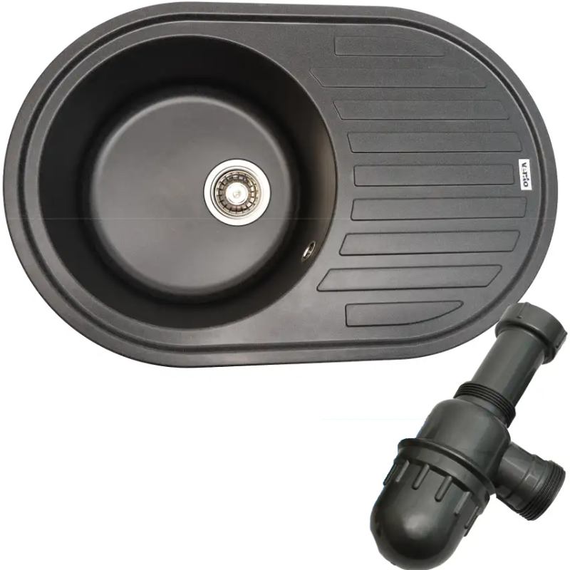 Мойка VENTOLUX EMILIA Black Matt Quartz (2059765967828) Материал искусственный камень