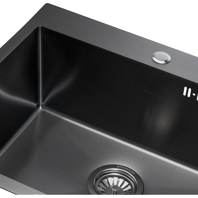 Мийка GRANADO Villena S201 Black Honeycomb (GS03201BH) Фактура нержавіючої сталі рифлена