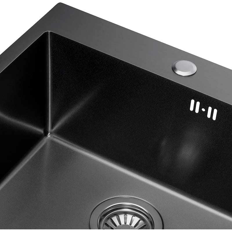 Миття GRANADO Galera S201 Black Textures (GS0110BT) Фактура нержавіючої сталі рифлена