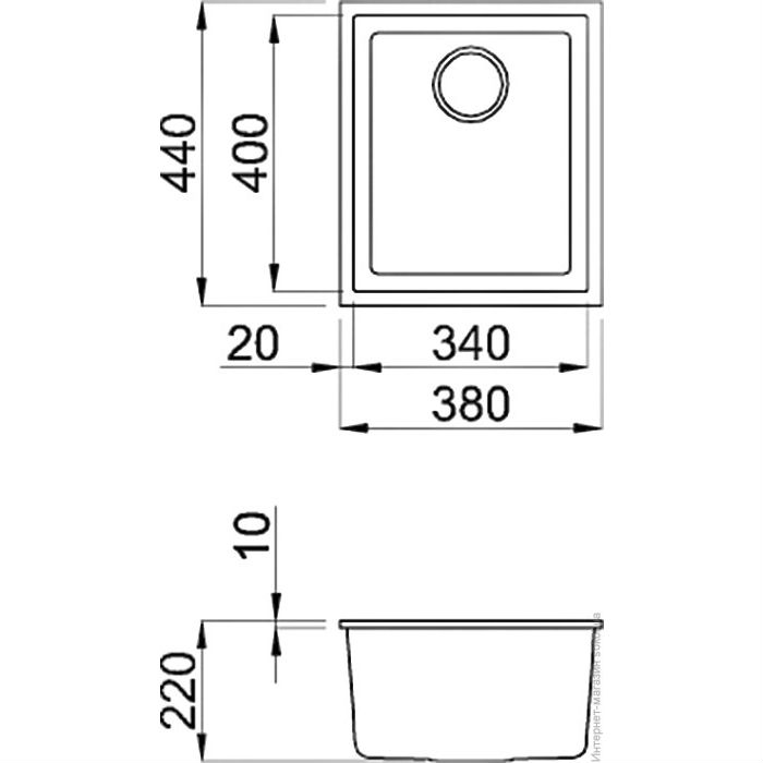 Мойка ELLECI Q 100 under top avena 51 Материал гранит