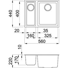 Мойка ELLECI Q 150 under top avena 51