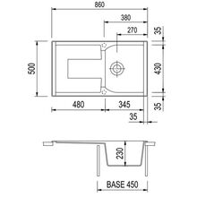 Мийка PLADOS HARMONY 86.10 UG 95 (CX0861/95) чорний ебонітовий