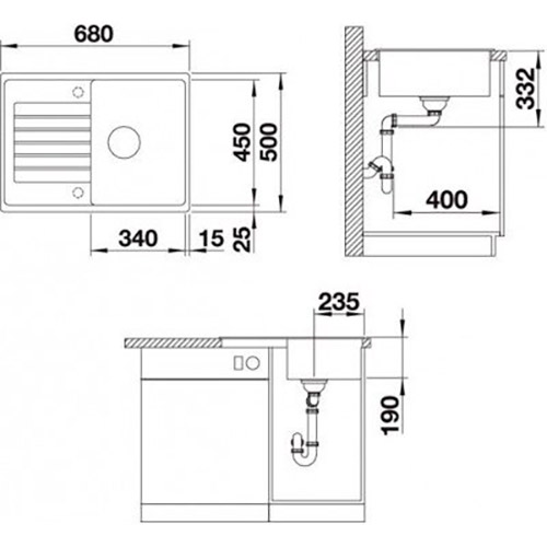 Мойка BLANCO ZIA 45S COMPACT (524728) Материал SILGRANIT