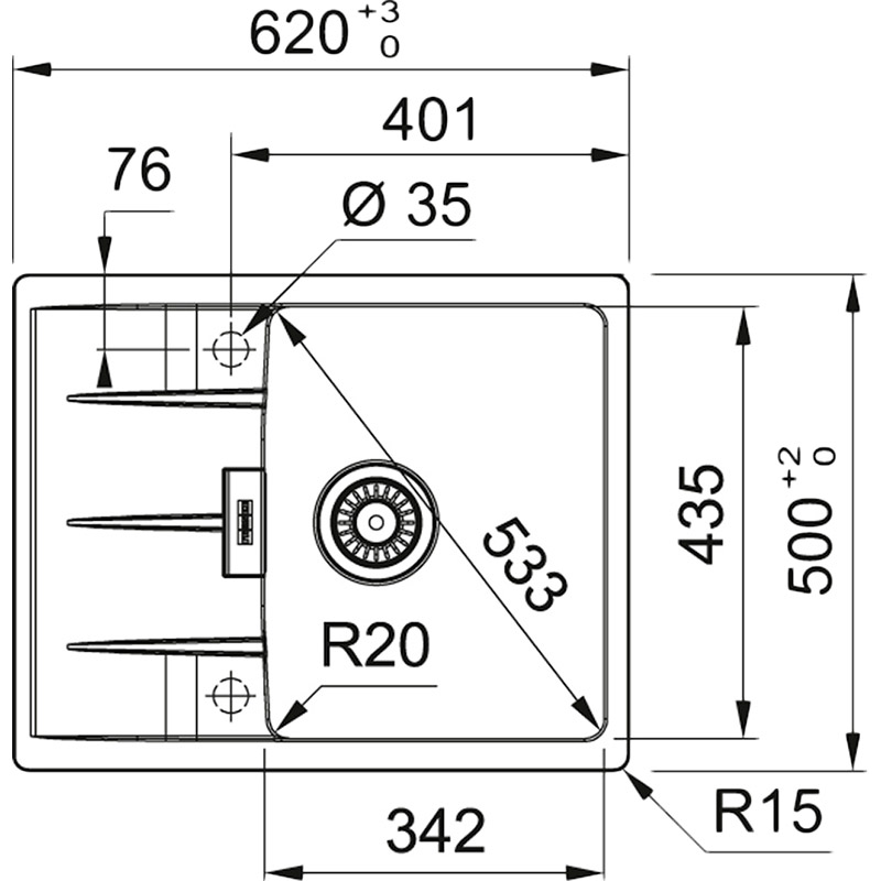 Мойка Franke Centro CNG 611-62 (114.0630.421) Материал гранит