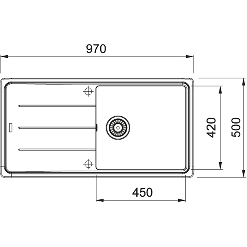 Мойка FRANKE BASIS BFG 611-97 Оникс (114.0363.933) Способ монтажа врезной