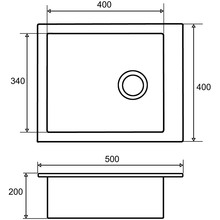 Мойка VENTOLUX Amore 500x400х200 Space Black (2059765959786)