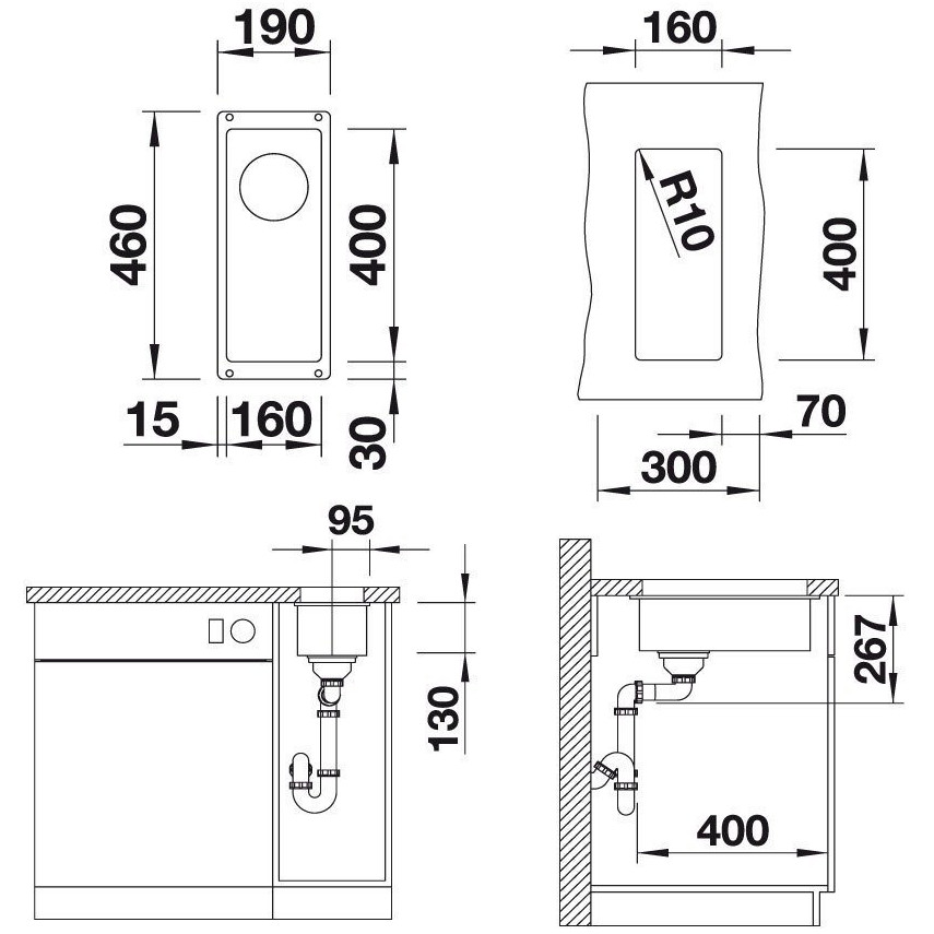 Мойка BLANCO SUBLINE 160-U (513395) песочный Материал SILGRANIT PuraDur II