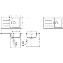 Мойка HANSGROHE S52 S520-F345 Black (43356170)