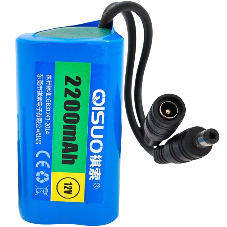 Акумулятор QISUO з елементами Li-ion 18650 12V 2.2A DC5.5x2.1 (QS-12022W)