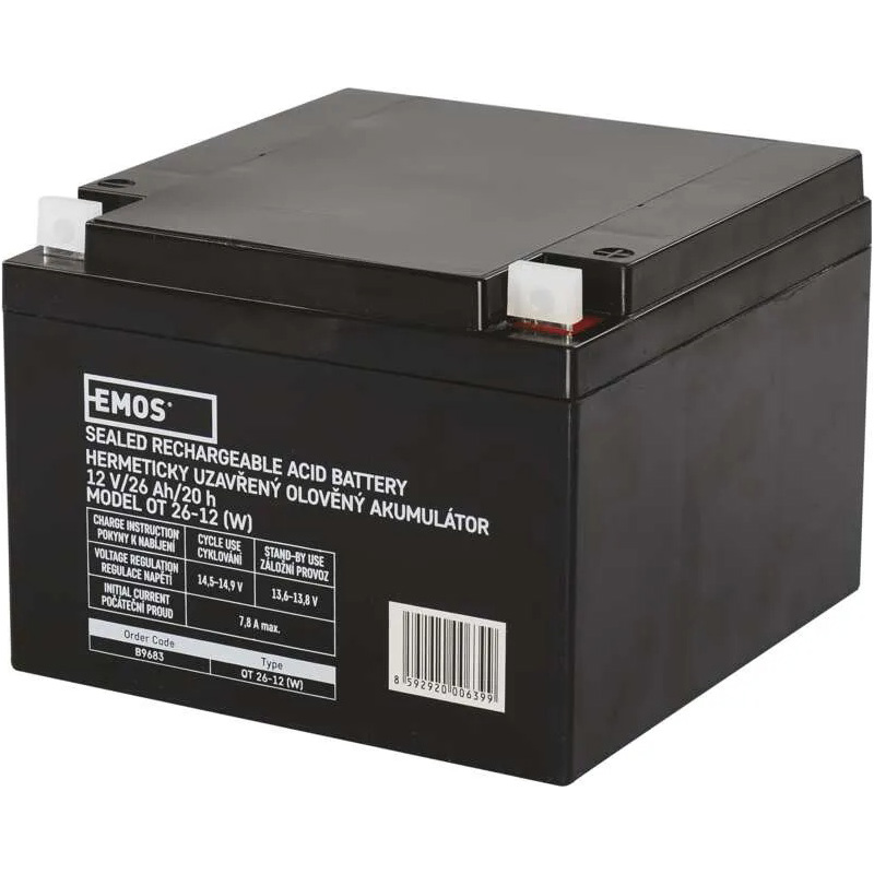 Аккумулятор EMOS для ИБП 12V 26Ah (B9683) Емкость 26
