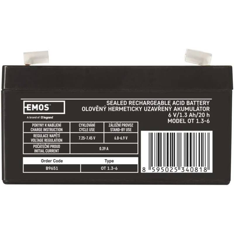 Аккумулятор EMOS B9651 AGM 6V Напряжение 6