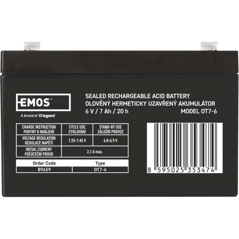 Аккумулятор EMOS B9659 AGM 6V Напряжение 6