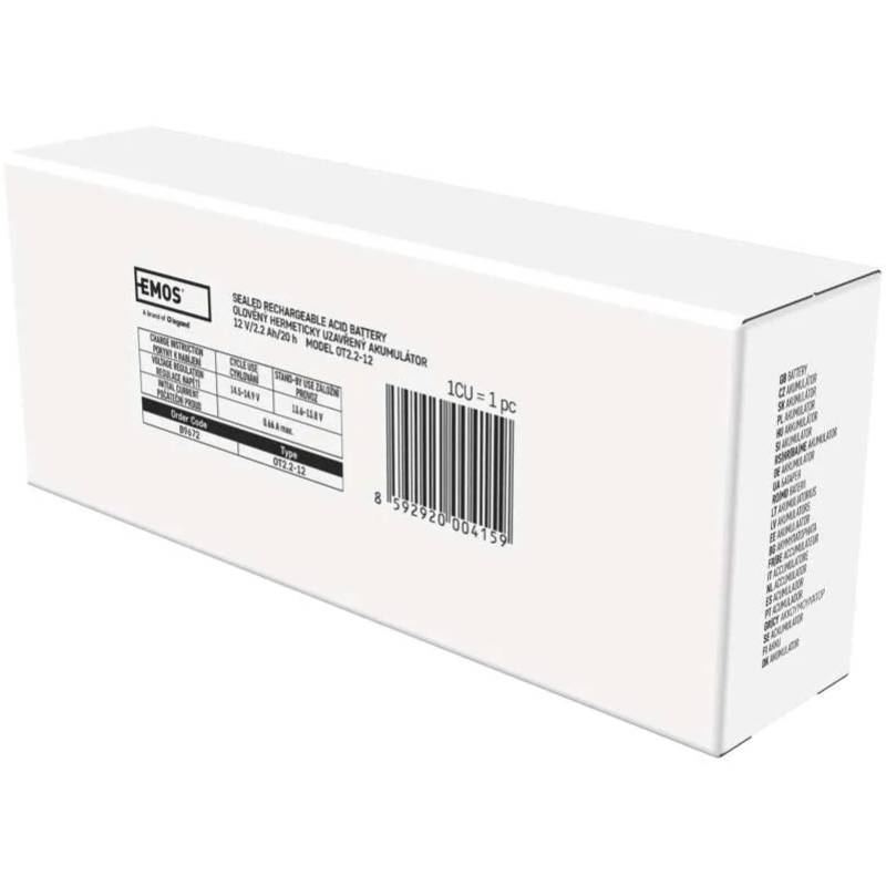 Аккумулятор EMOS B9672 AGM 12V Емкость 2.2