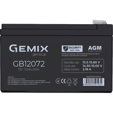 Аккумулятор GEMIX Security Series AGM 12V 7.2Ah (GB12072)