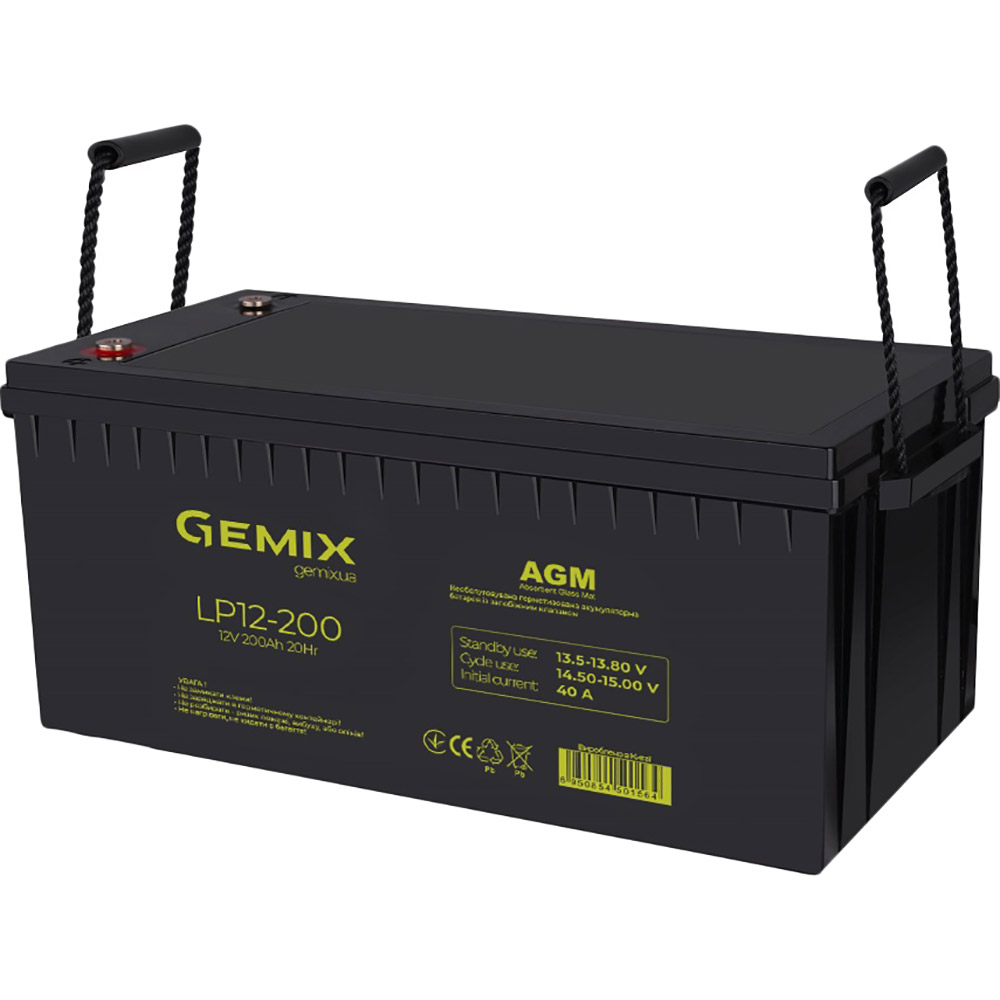 Аккумулятор GEMIX 12V 200Ah AGM (LP12200) Емкость 200