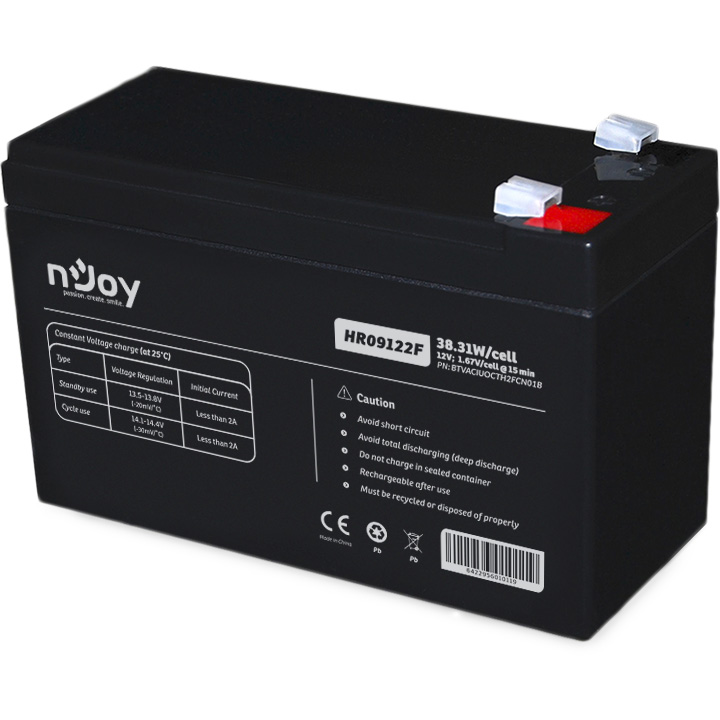 Аккумулятор NJOY HR09122F (BTVACIUOCTH2FCN01B) Напряжение, В 12