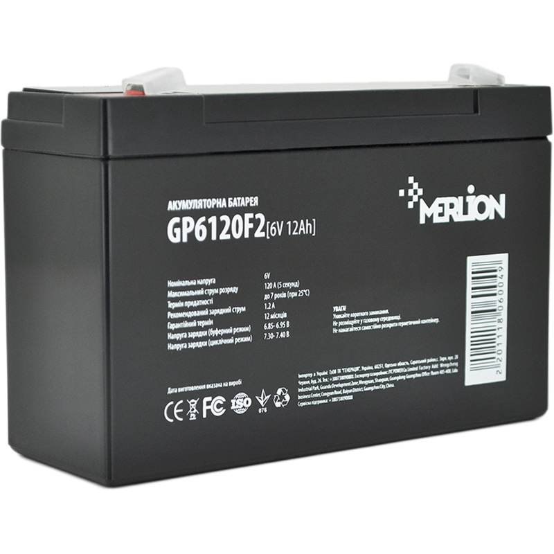 Акумулятор MERLION AGM 6V 12Ah Black (GP6120F2)