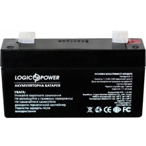 Аккумулятор LOGICPOWER LPM 6V 1.3 Аh (4157) Совместимость источники бесперебойного электропитания с возможностью замены АКБ