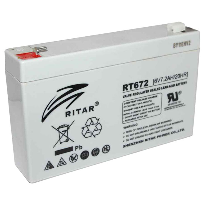 

Аккумулятор RITAR для ИБП AGM 6V-7.2Ah (RT672), Батарея до ДБЖ AGM RT672, 6V-7.2Ah