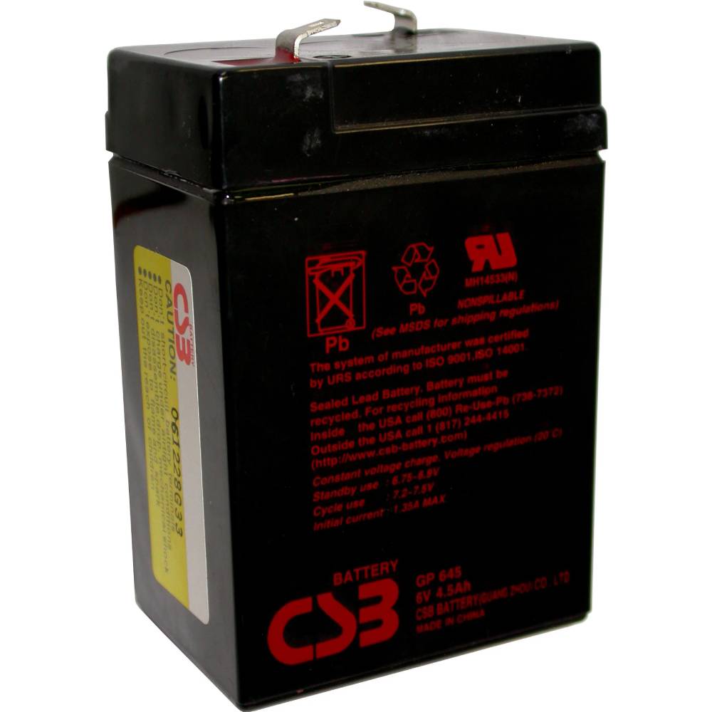 Акумулятор CSB для ДБЖ 6V-4.5Аh (GP645) Ємність 4.5