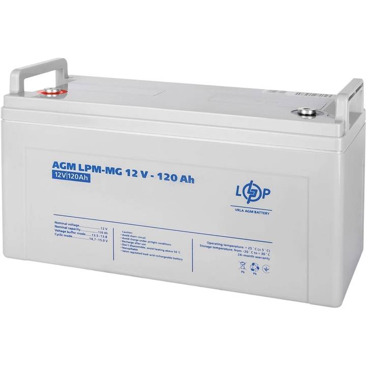 Акумулятор LOGICPOWER AGM LPM 12V 120AH (LP3876) Ємність 120