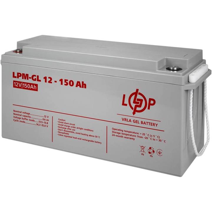 Акумулятор LOGICPOWER GEL LPM 12V 150AH (LP4155) Ємність 150