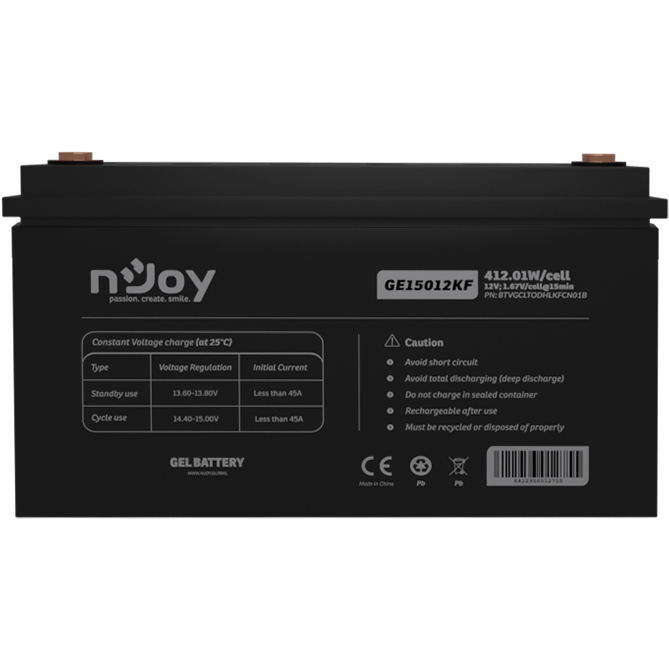 Внешний вид Аккумулятор NJOY GE15012KF 12V 150AH GEL (GE15012KF)