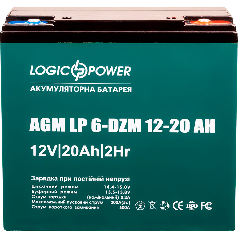 Аккумулятор LOGICPOWER AGM LP 12V 20AH 6-DZM-12-20 (LP5438)