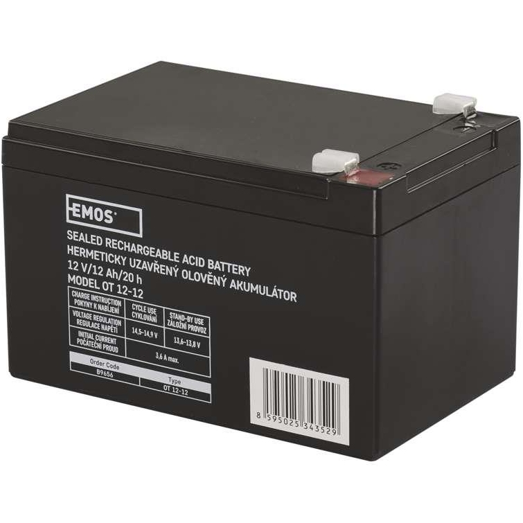 Акумулятор EMOS AGM 12V 12AH (B9656) Ємність 12