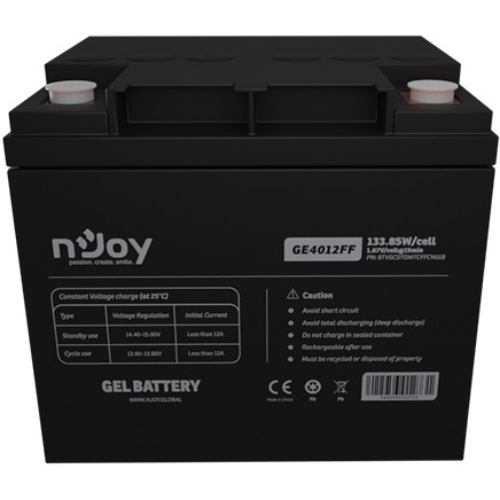 Аккумулятор NJOY GE4012FF GEL 12V 40AH (BTVGCDTOMTCFFCN01B) Напряжение, В 12