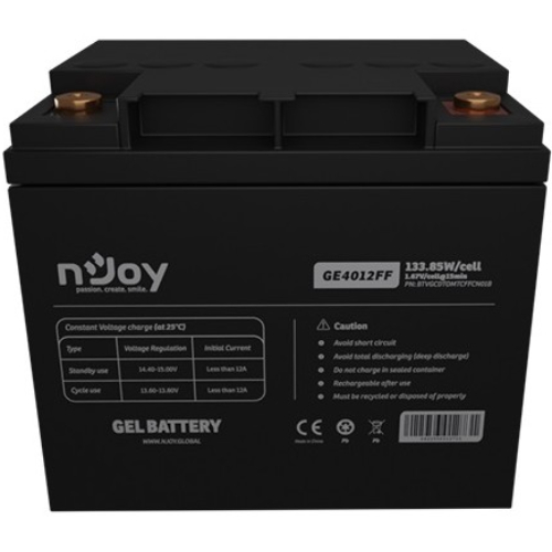 Акумулятор NJOY GE4012FF GEL 12V 40AH (BTVGCDTOMTCFFCN01B) Вага 11.5