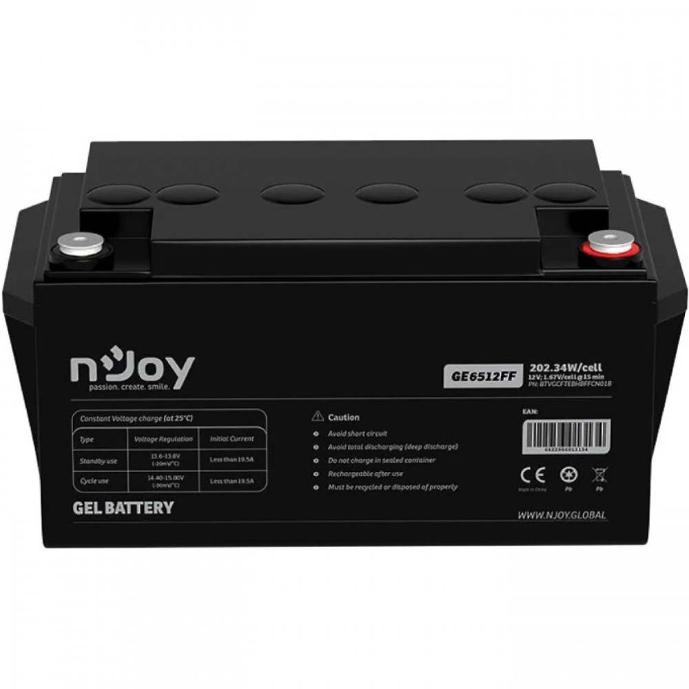 Акумулятор NJOY GE6512FF GEL 12V 65AH (BTVGCFTEBHBFFCN01B)