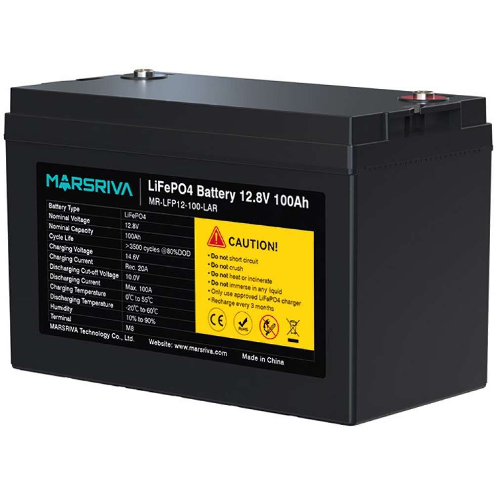 Аккумуляторная батарея MARSRIVA 12,8 V/100Ah LiFePo4 (MR-LFP12-100-LAR)