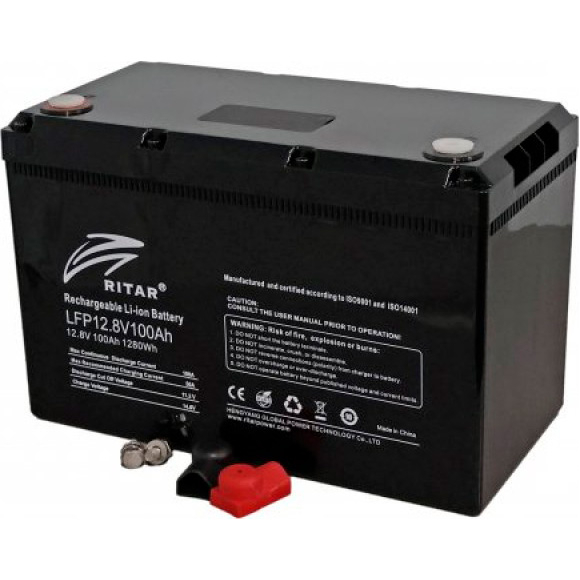 Аккумулятор RITAR 12 В 100 Aчас LiFePo4 LFP12.8V100Ah G1 Емкость 100